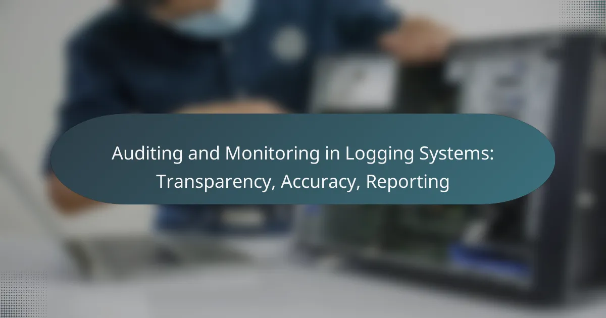 Auditing and Monitoring in Logging Systems: Transparency, Accuracy, Reporting