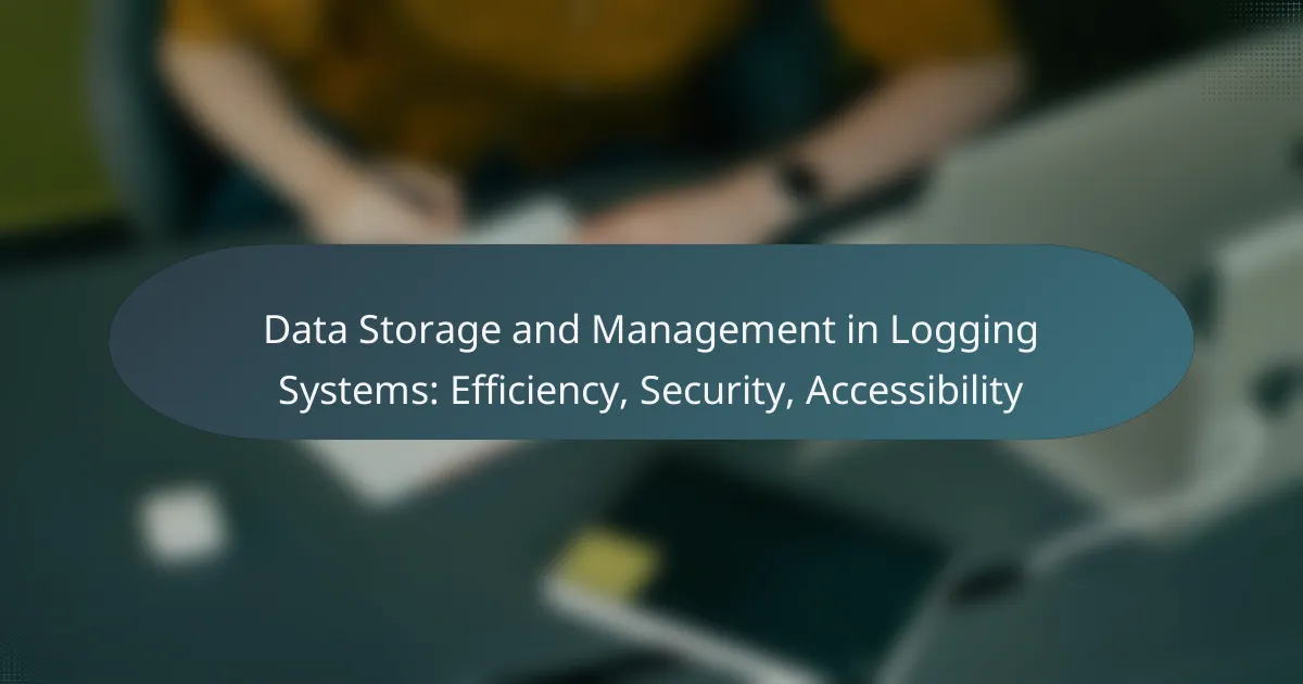 Data Storage and Management in Logging Systems: Efficiency, Security, Accessibility