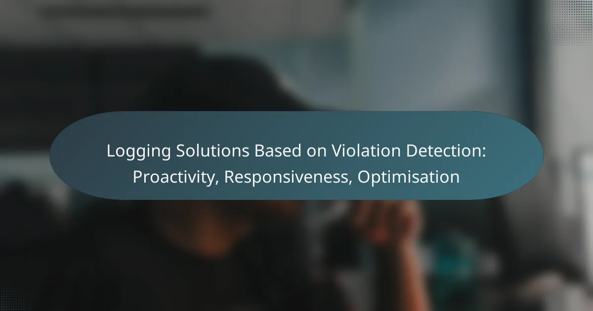Logging Solutions Based on Violation Detection: Proactivity, Responsiveness, Optimisation