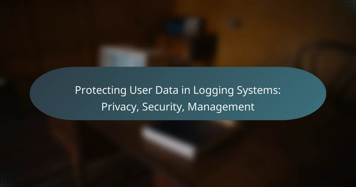 Protecting User Data in Logging Systems: Privacy, Security, Management