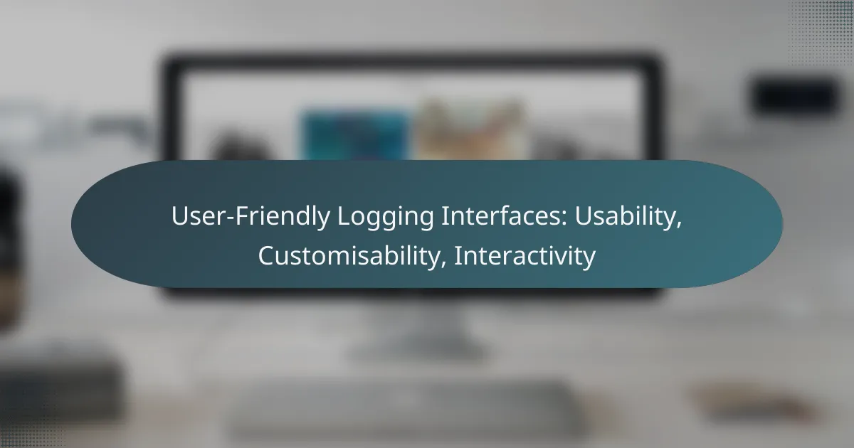 User-Friendly Logging Interfaces: Usability, Customisability, Interactivity