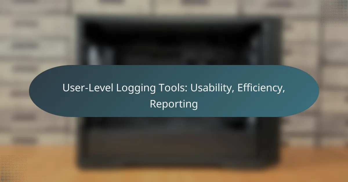 User-Level Logging Tools: Usability, Efficiency, Reporting