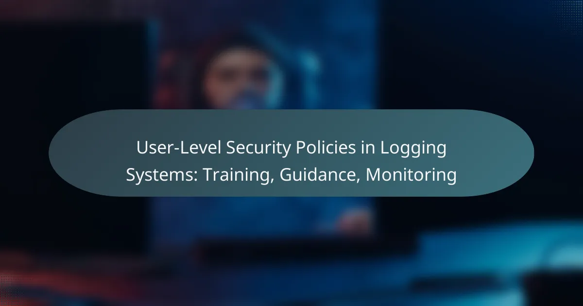 User-Level Security Policies in Logging Systems: Training, Guidance, Monitoring
