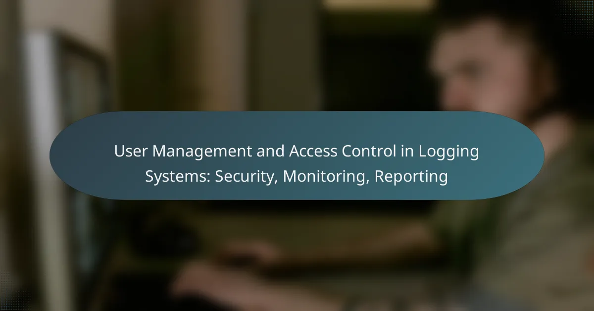 User Management and Access Control in Logging Systems: Security, Monitoring, Reporting