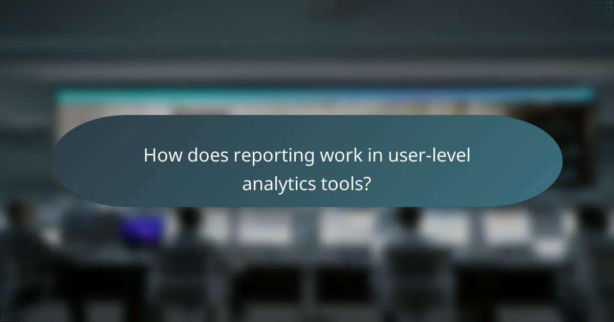 How does reporting work in user-level analytics tools?