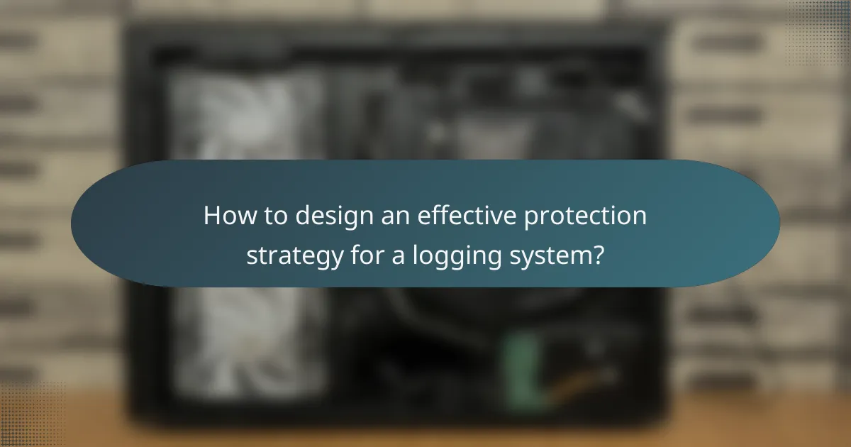 How to design an effective protection strategy for a logging system?