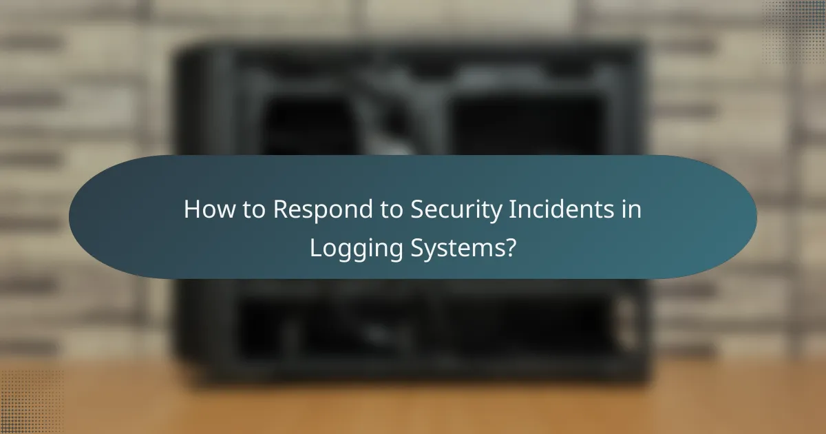 How to Respond to Security Incidents in Logging Systems?