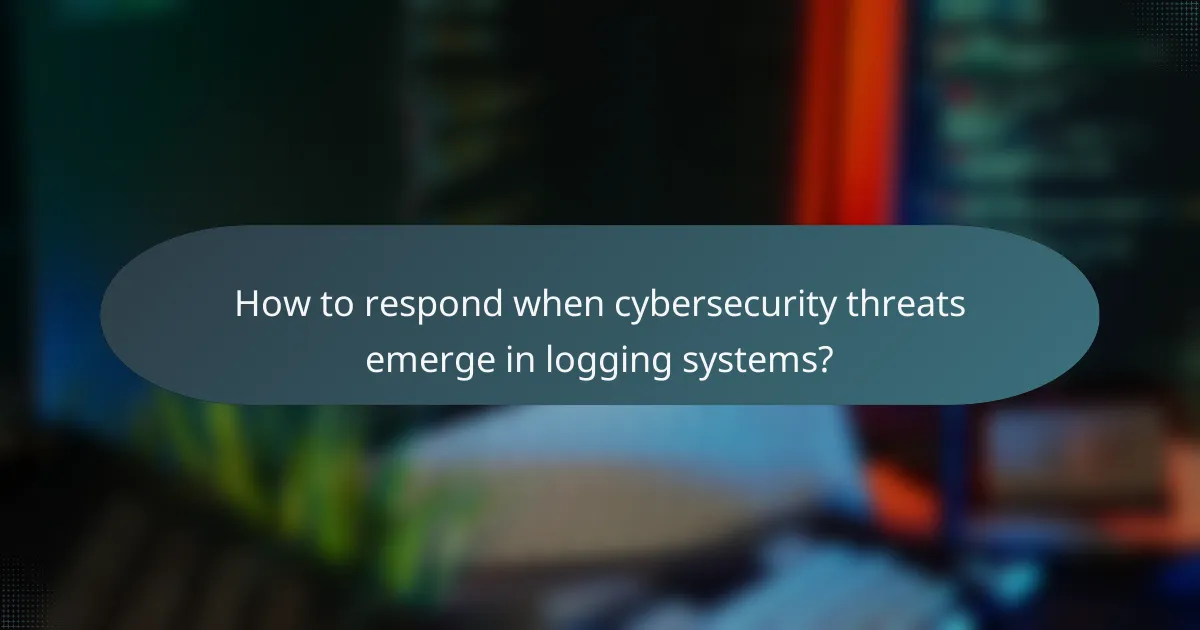 How to respond when cybersecurity threats emerge in logging systems?