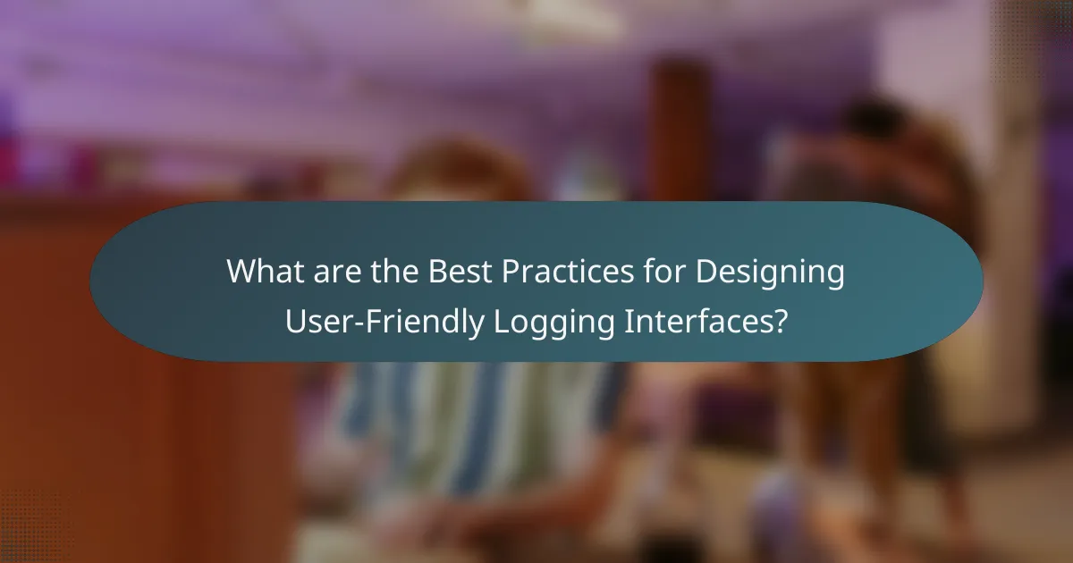 What are the Best Practices for Designing User-Friendly Logging Interfaces?
