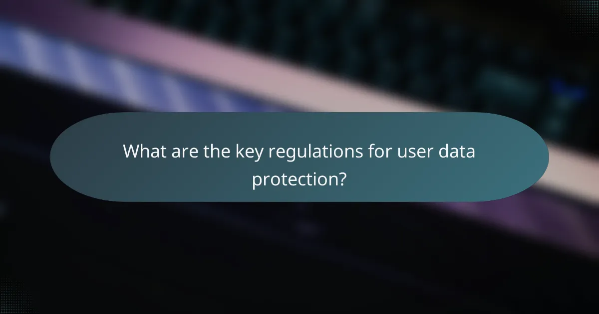What are the key regulations for user data protection?