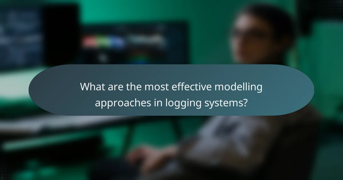 What are the most effective modelling approaches in logging systems?